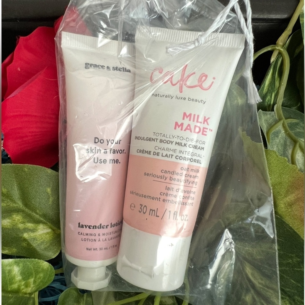 New Grace & Stella Lavender Lotion AND Cake Milk Made Body Cream Set